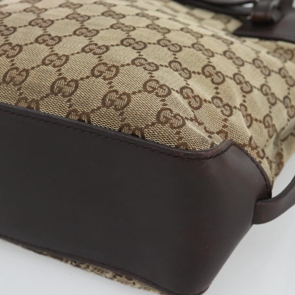 GUCCI GG Canvas Tote Bag Beige Gold 107757 Auth 191299