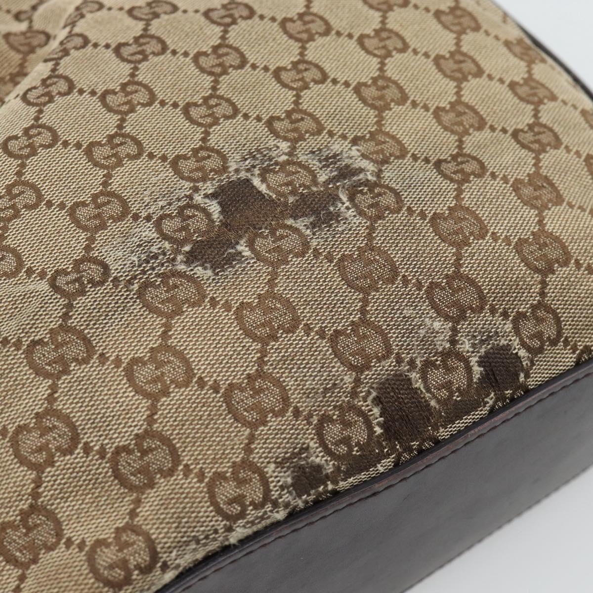 GUCCI GG Canvas Tote Bag Beige Gold 107757 Auth 191299