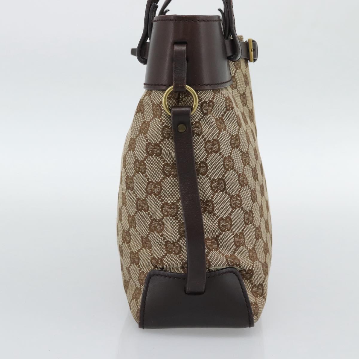 GUCCI GG Canvas Tote Bag Beige Gold 107757 Auth 191299