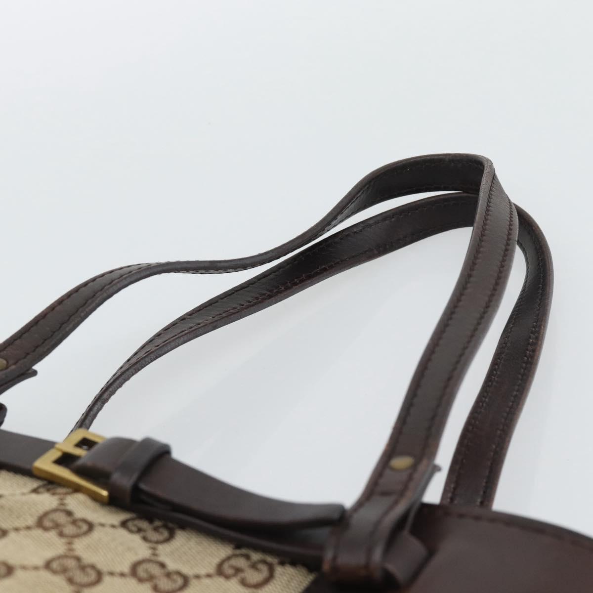 GUCCI GG Canvas Tote Bag Beige Gold 107757 Auth 191299