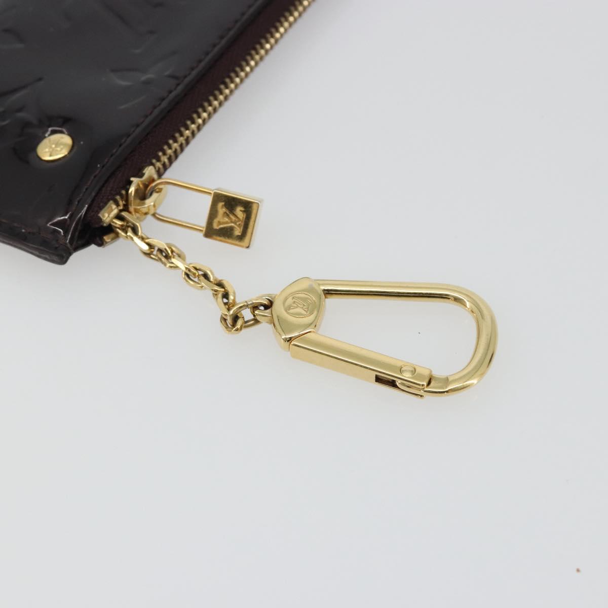 LOUIS VUITTON Monogram Vernis Pochette Cles Purse Amarante M93557 Auth 191300A