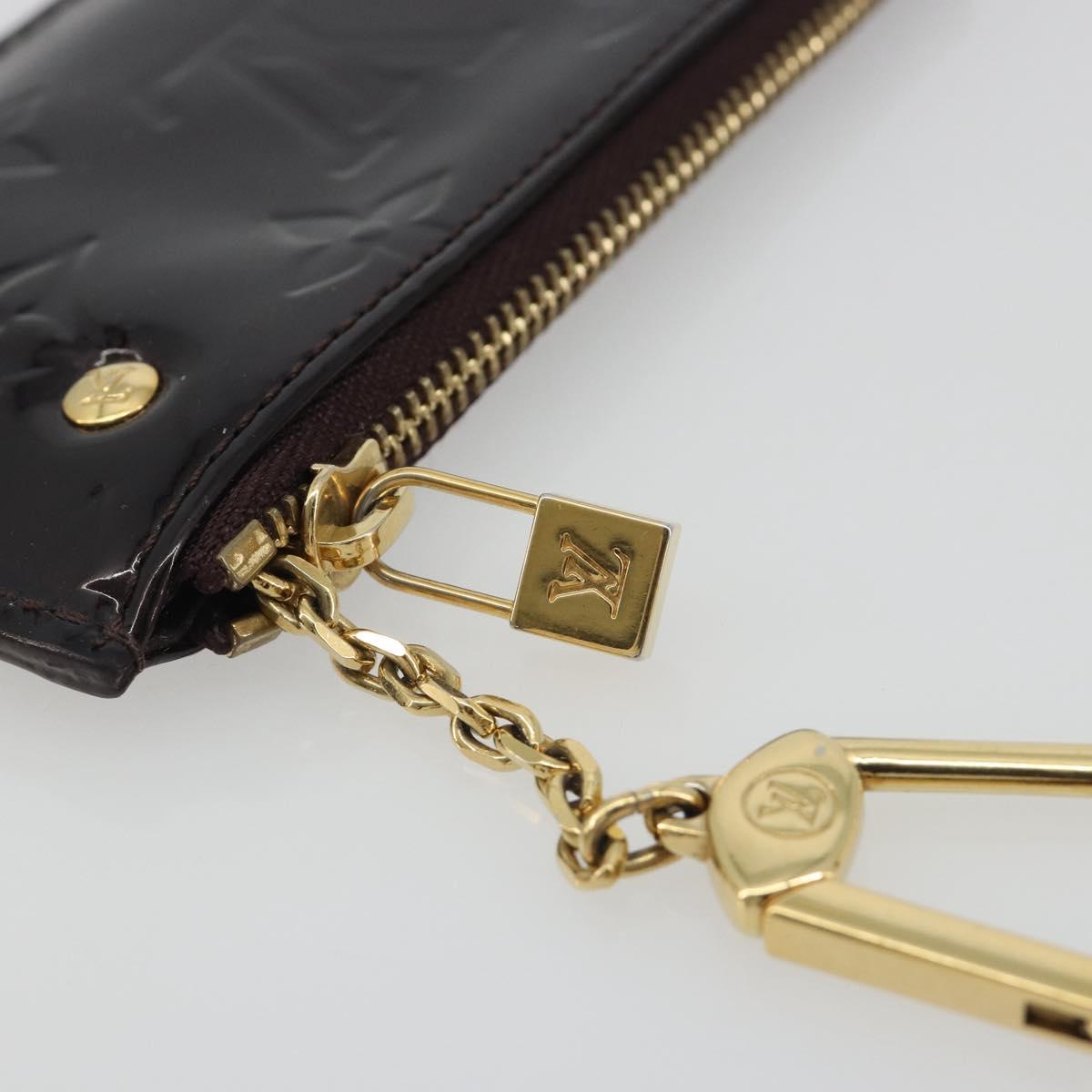 LOUIS VUITTON Monogram Vernis Pochette Cles Purse Amarante M93557 Auth 191300A