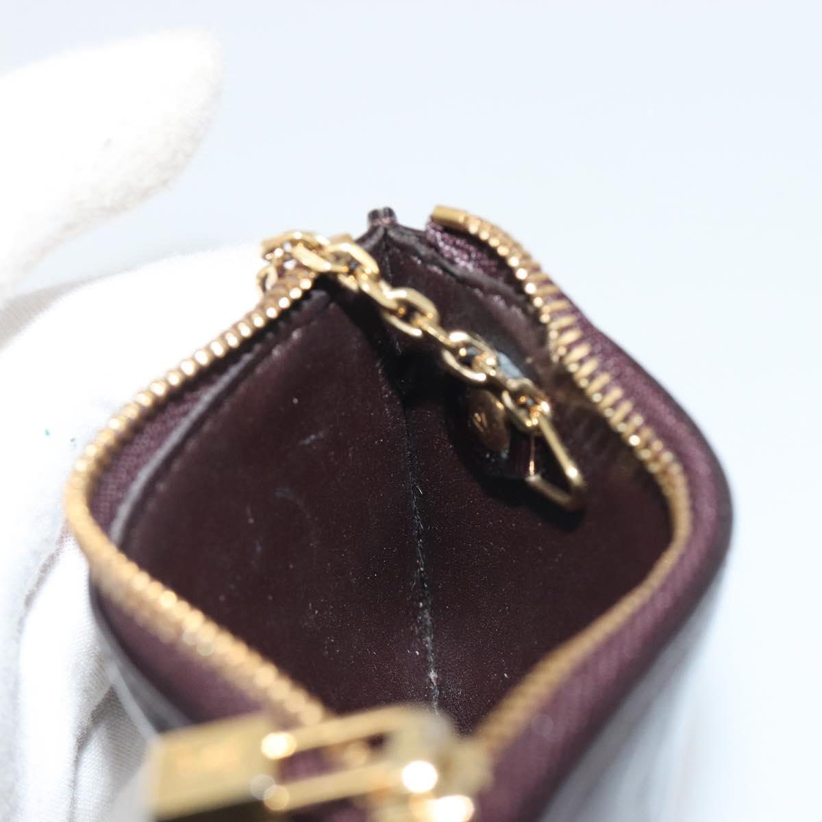 LOUIS VUITTON Monogram Vernis Pochette Cles Purse Amarante M93557 Auth 191300A