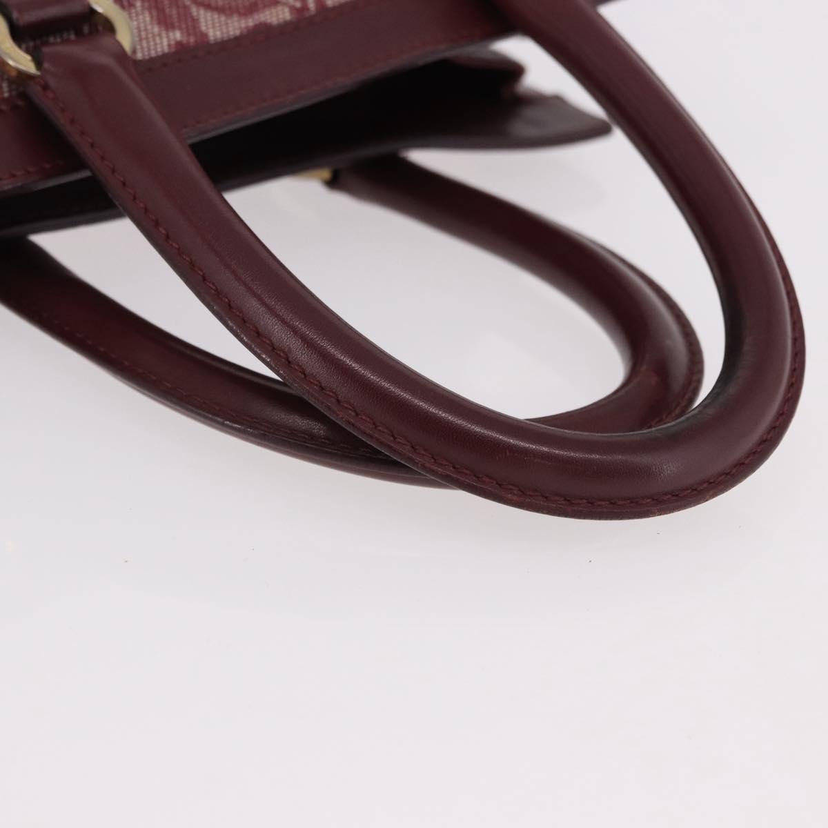 Christian Dior Trotter Canvas Hand Bag Red Gold Auth 191301V