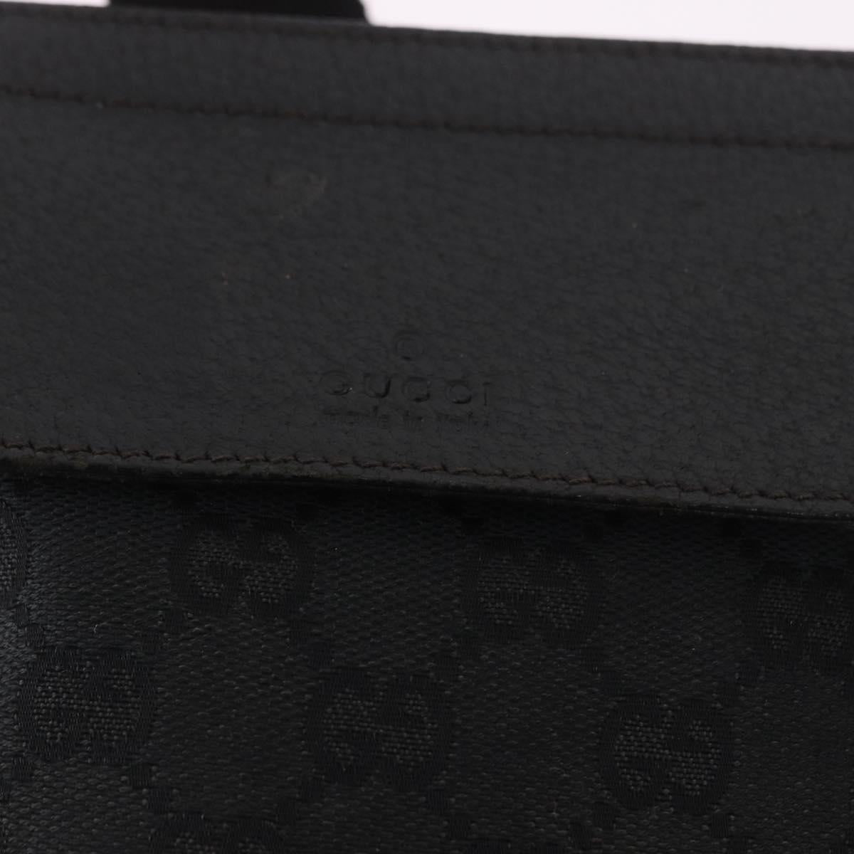 GUCCI GG Canvas Waist Bag Black Silver 28566 Auth 191304