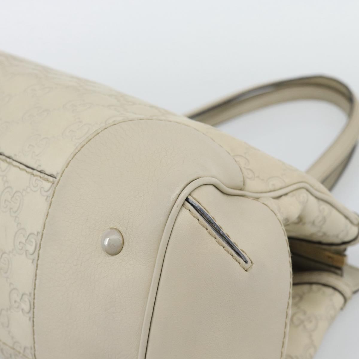 GUCCI GG Canvas Guccissima Mayfair Bag Leather Beige Gold 257063 Auth 191307A
