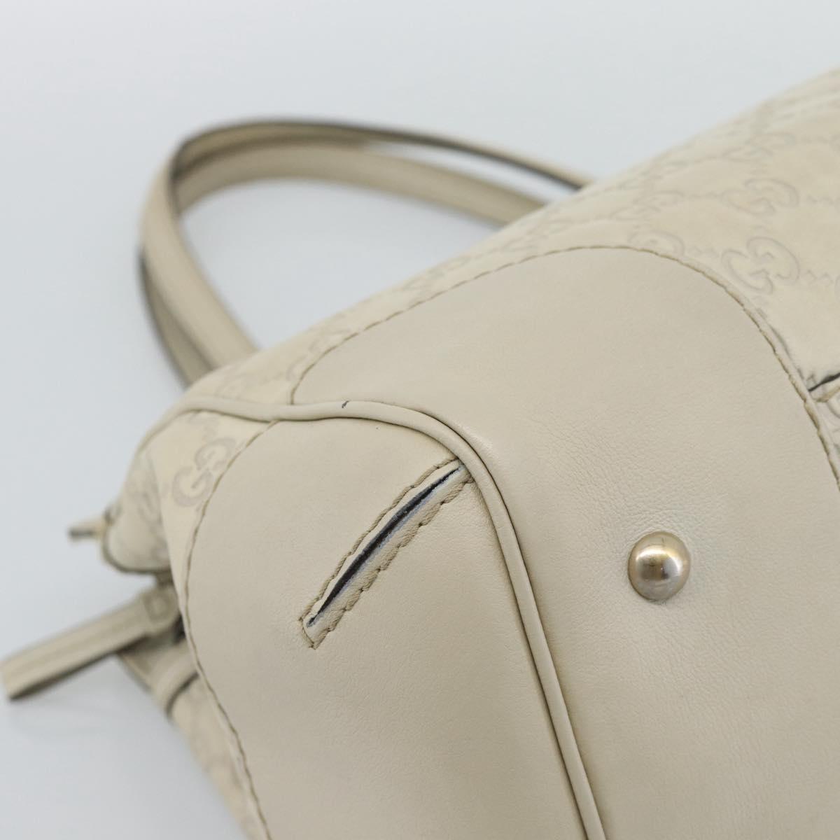 GUCCI GG Canvas Guccissima Mayfair Bag Leather Beige Gold 257063 Auth 191307A