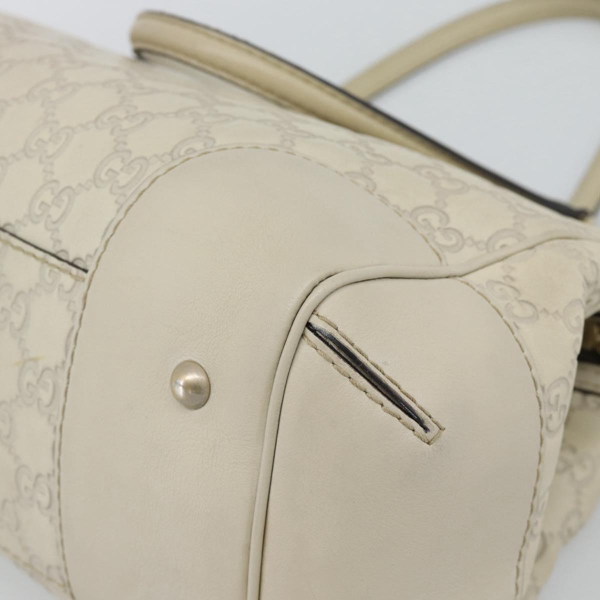 GUCCI GG Canvas Guccissima Mayfair Bag Leather Beige Gold 257063 Auth 191307A