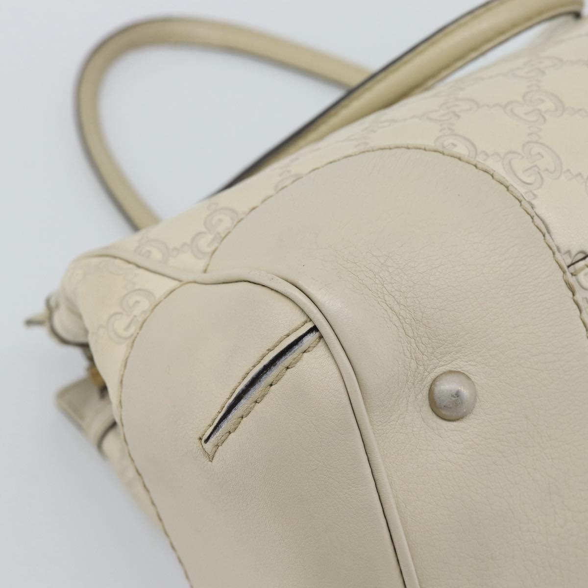 GUCCI GG Canvas Guccissima Mayfair Bag Leather Beige Gold 257063 Auth 191307A