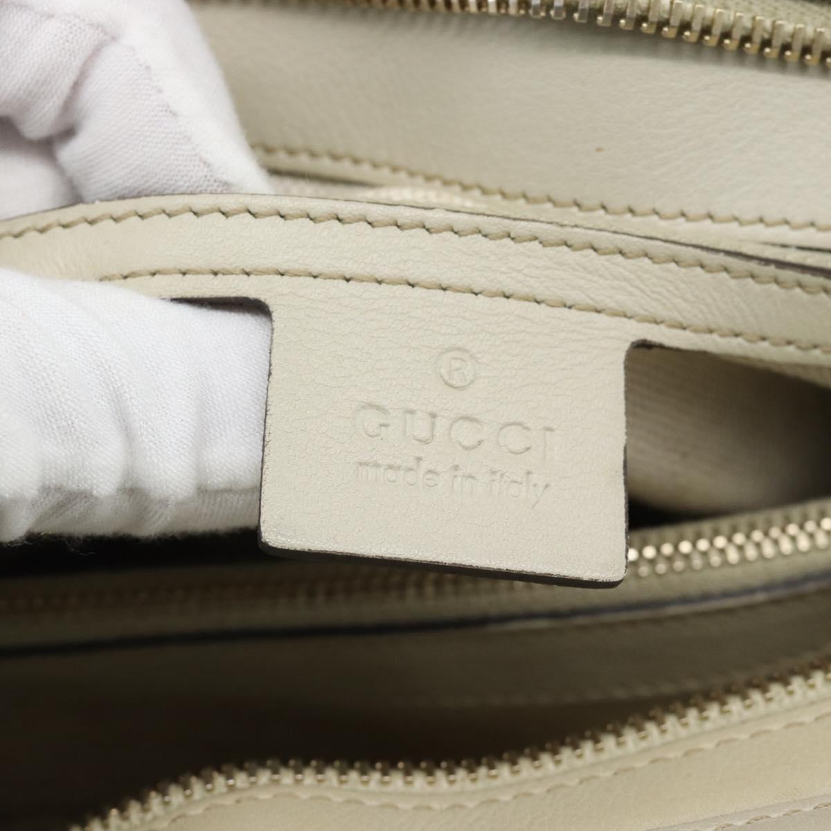 GUCCI GG Canvas Guccissima Mayfair Bag Leather Beige Gold 257063 Auth 191307A