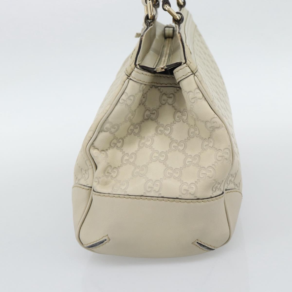 GUCCI GG Canvas Guccissima Mayfair Bag Leather Beige Gold 257063 Auth 191307A