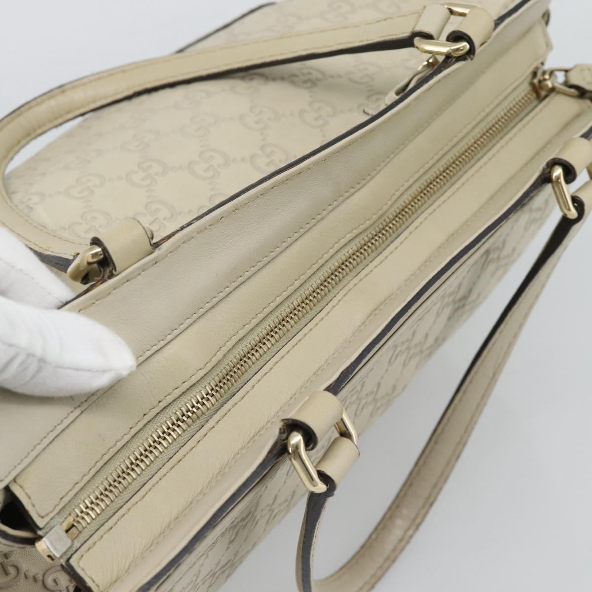 GUCCI GG Canvas Guccissima Mayfair Bag Leather Beige Gold 257063 Auth 191307A