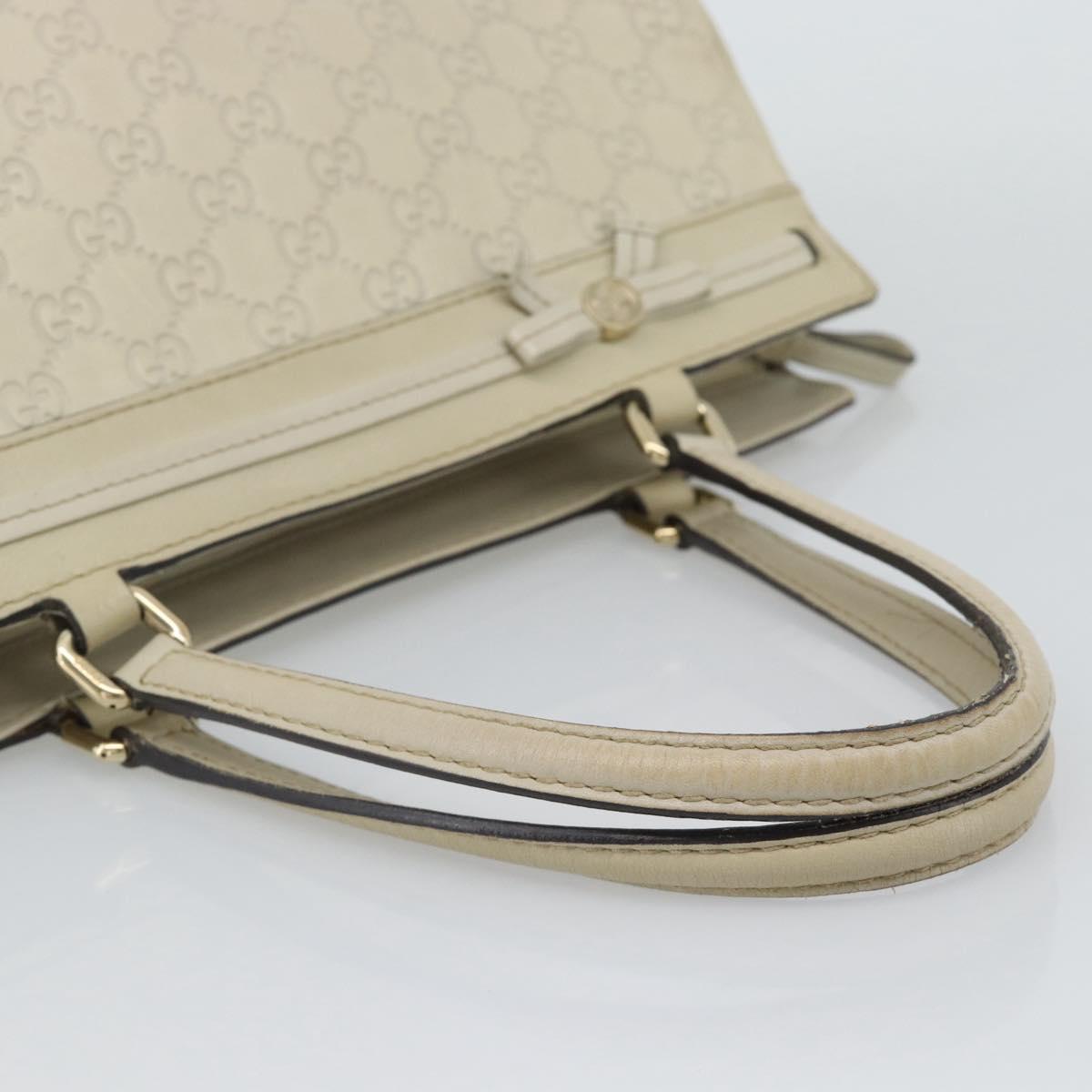 GUCCI GG Canvas Guccissima Mayfair Bag Leather Beige Gold 257063 Auth 191307A