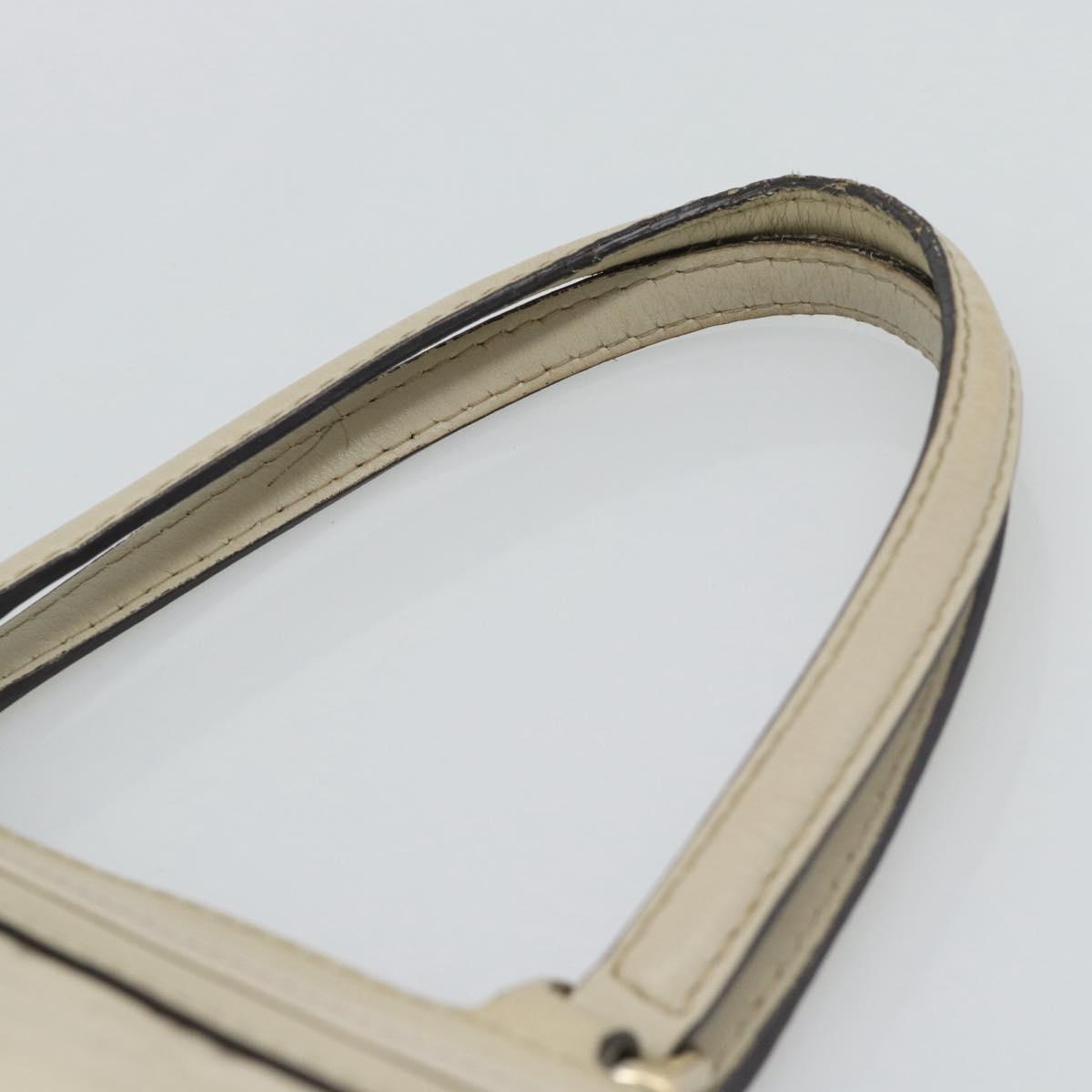 GUCCI GG Canvas Guccissima Mayfair Bag Leather Beige Gold 257063 Auth 191307A