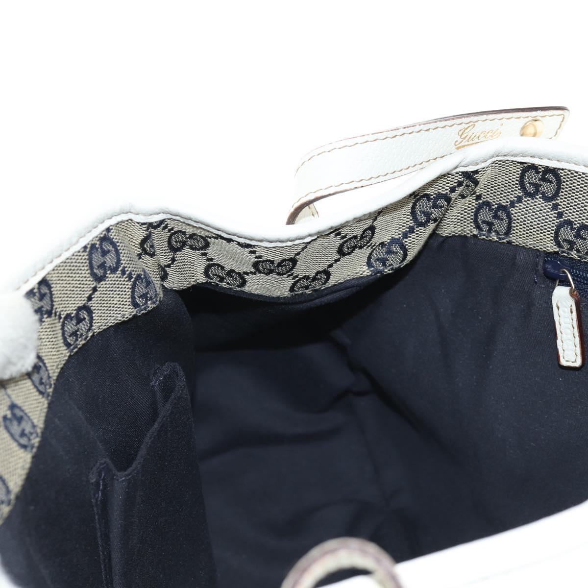 GUCCI Abbey Tote Bag Leather White Gold 130736 Auth 191308V