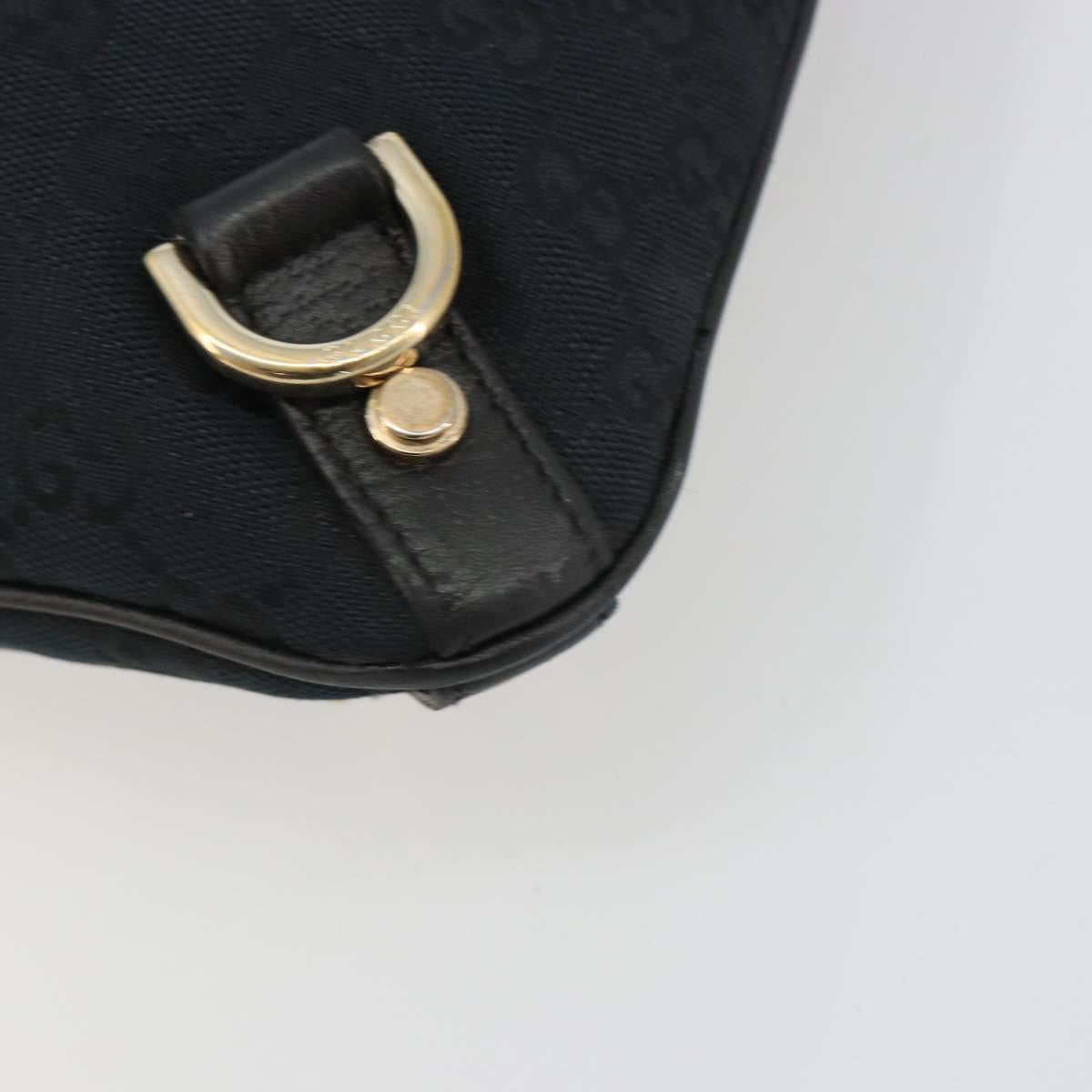 GUCCI GG Canvas Abbey Shoulder Bag Black Gold 131326 Auth 191311A