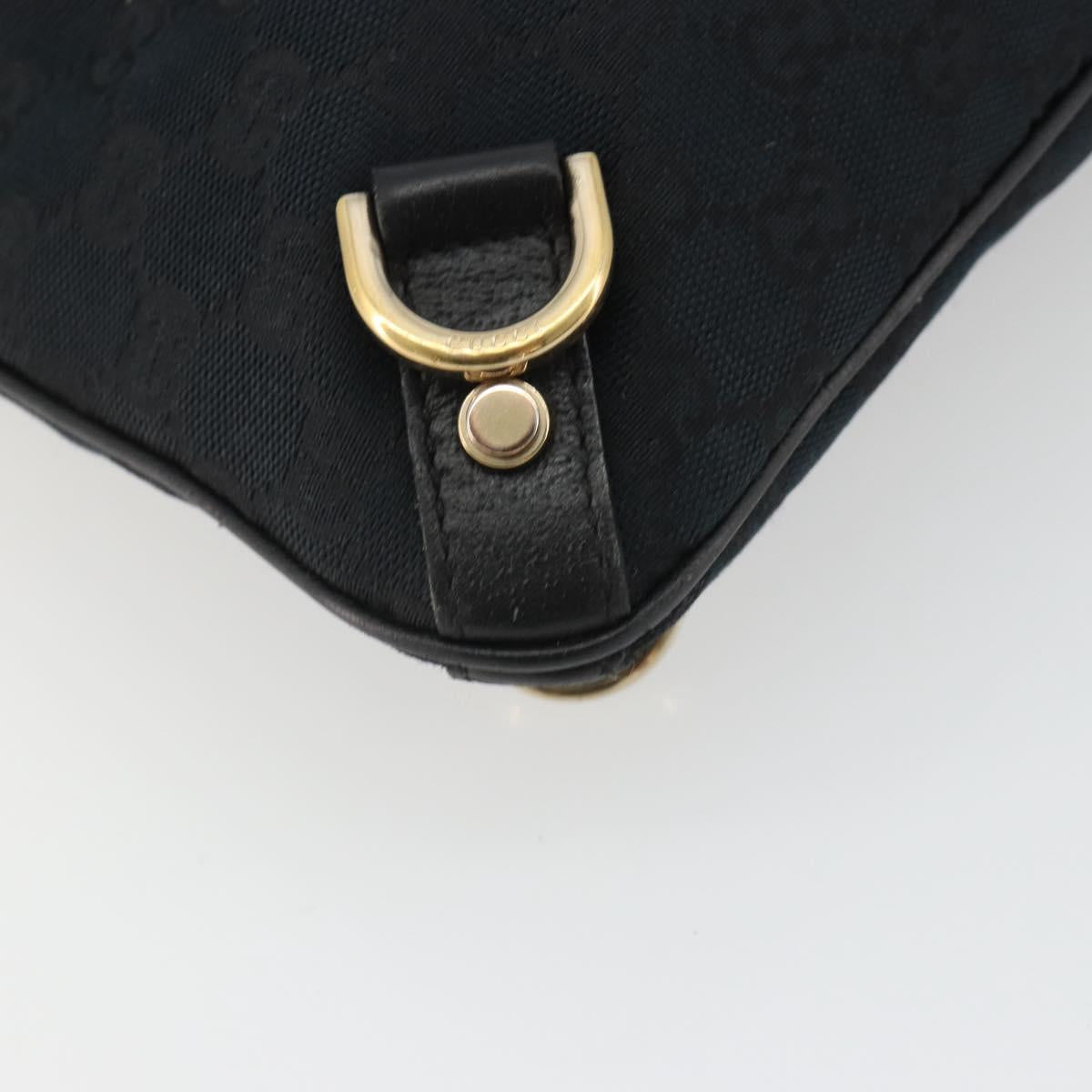 GUCCI GG Canvas Abbey Shoulder Bag Black Gold 131326 Auth 191311A