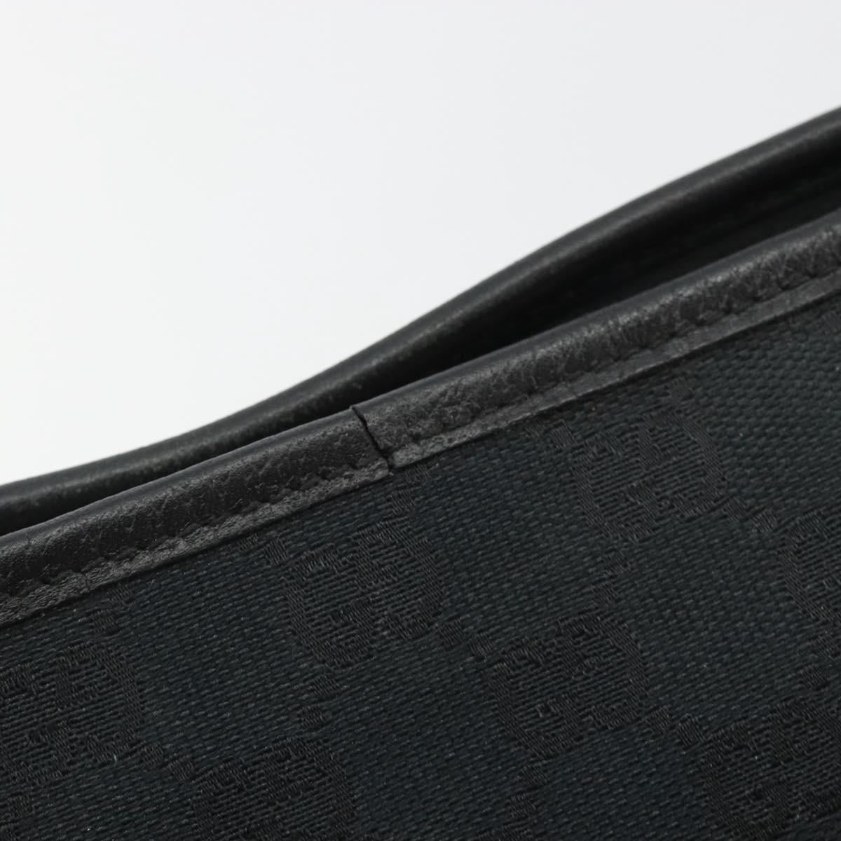 GUCCI GG Canvas Abbey Shoulder Bag Black Gold 131326 Auth 191311A