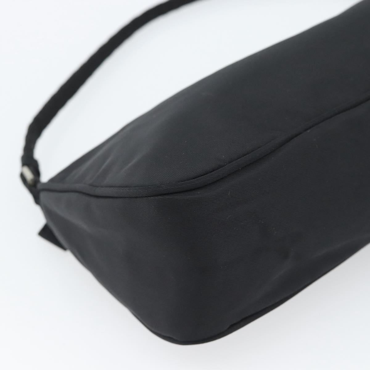 PRADA Accessory Pouch Nylon Black Silver Auth 191315V