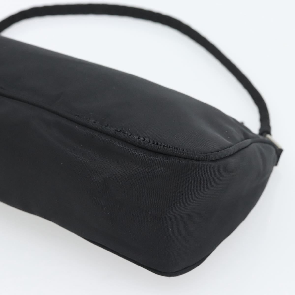 PRADA Accessory Pouch Nylon Black Silver Auth 191315V