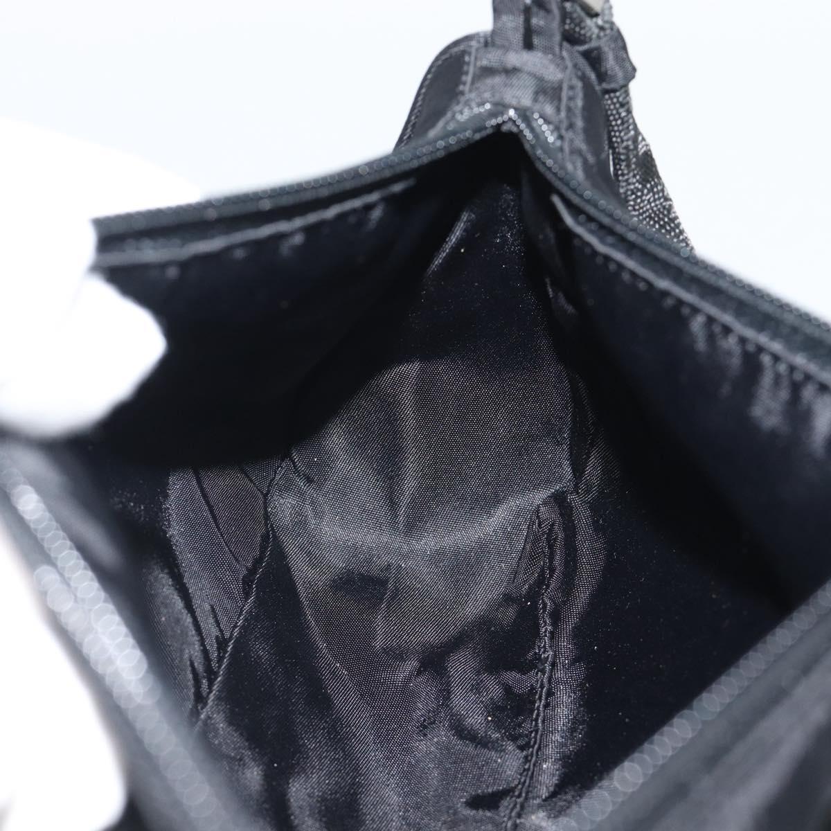 PRADA Accessory Pouch Nylon Black Silver Auth 191315V