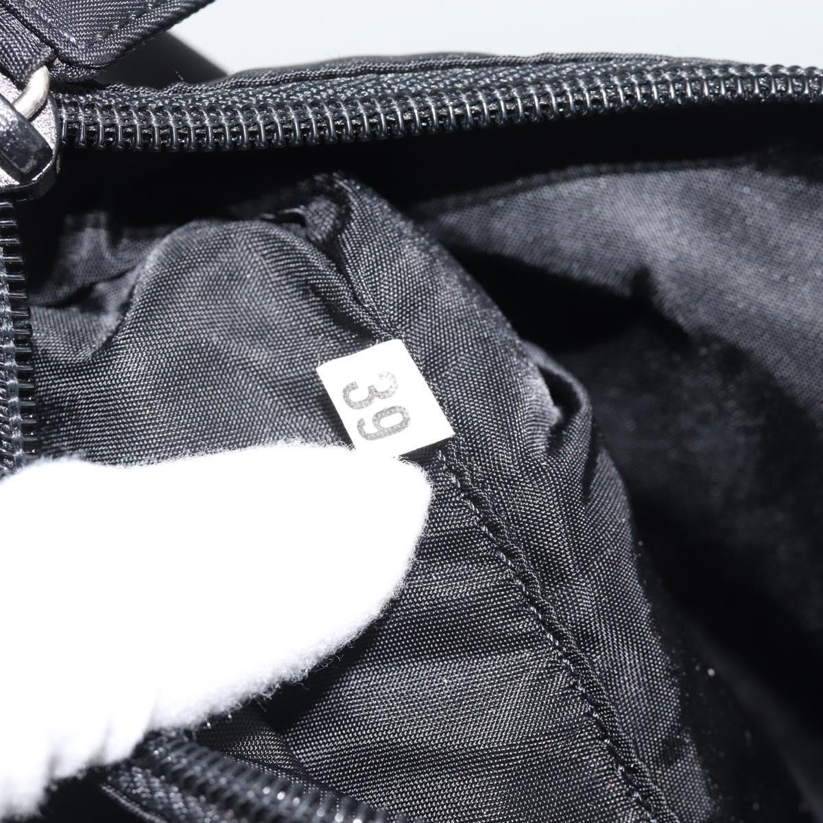 PRADA Accessory Pouch Nylon Black Silver Auth 191315V