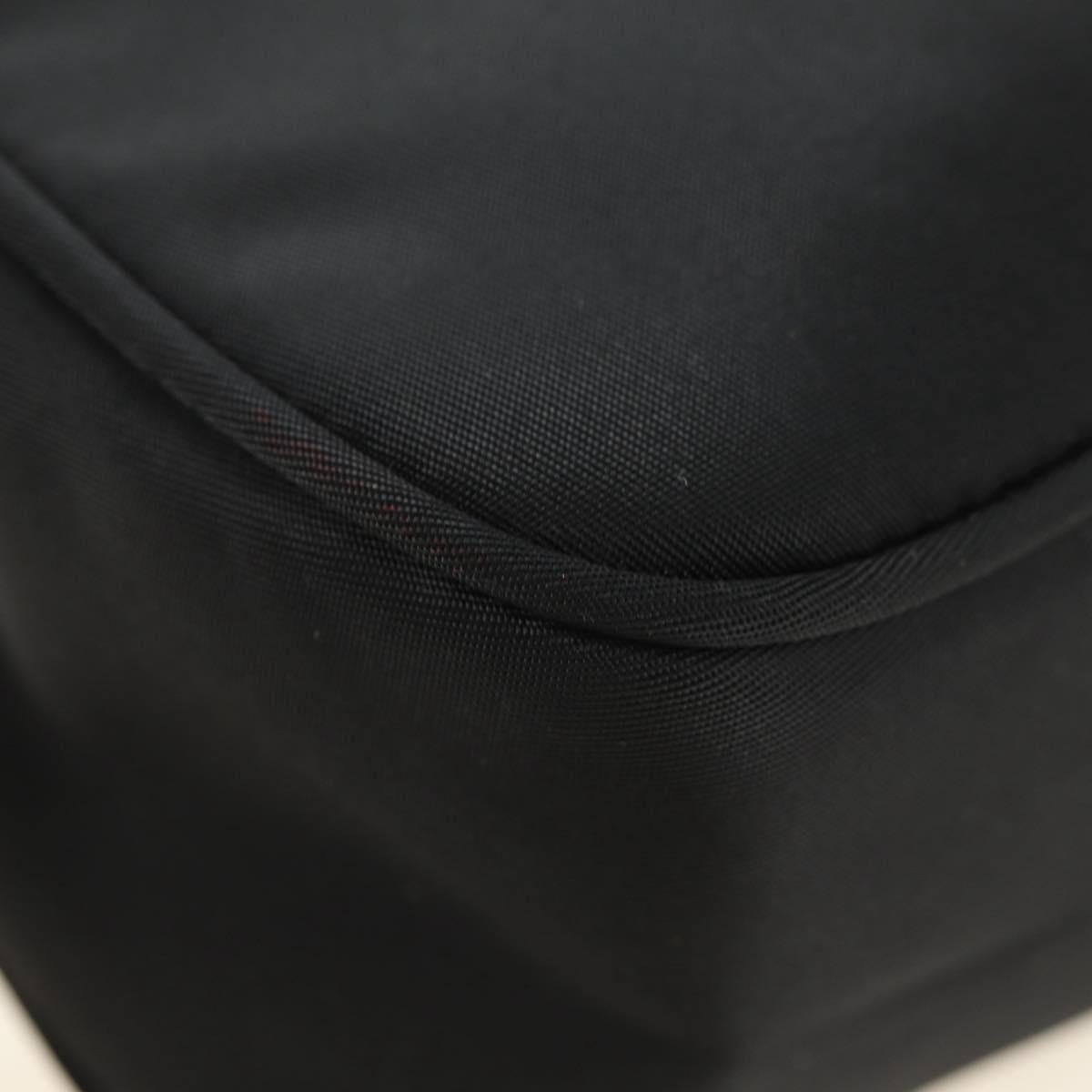 PRADA Hand Pouch Nylon Black Silver Auth 191316V