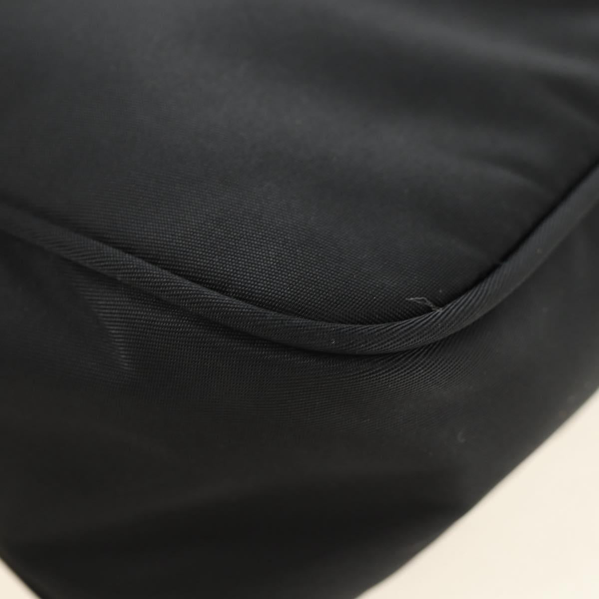 PRADA Hand Pouch Nylon Black Silver Auth 191316V