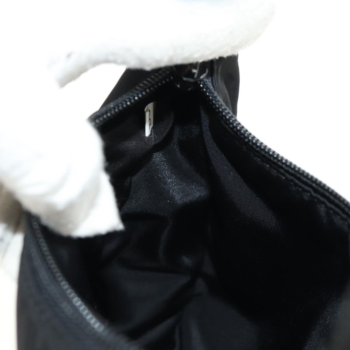 PRADA Hand Pouch Nylon Black Silver Auth 191316V