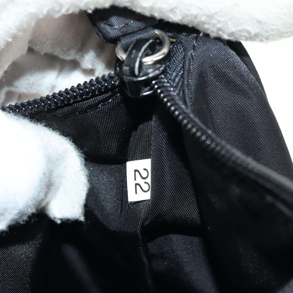 PRADA Hand Pouch Nylon Black Silver Auth 191316V