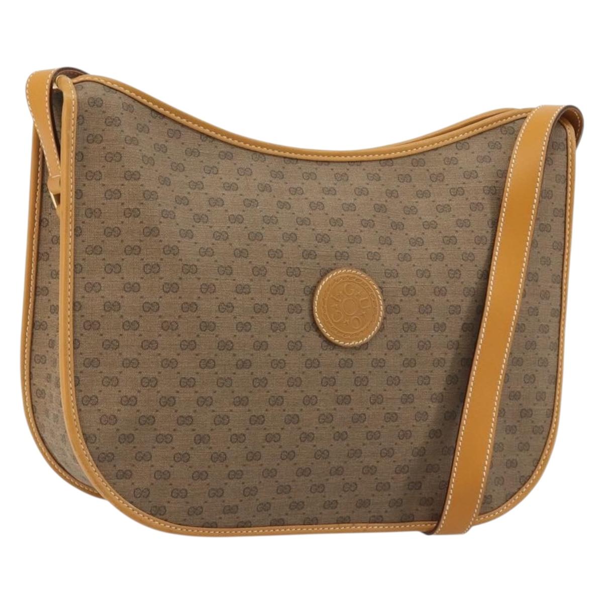 GUCCI Micro GG Supreme Shoulder Bag PVC Beige Gold 001 115 1036 Auth 191318