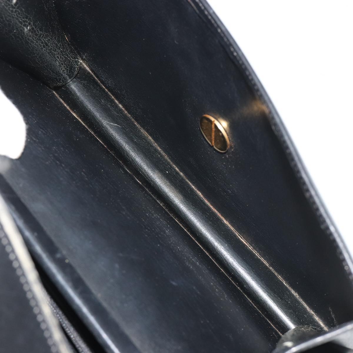 Christian Dior Shoulder Bag Leather Black Gold Auth 191320