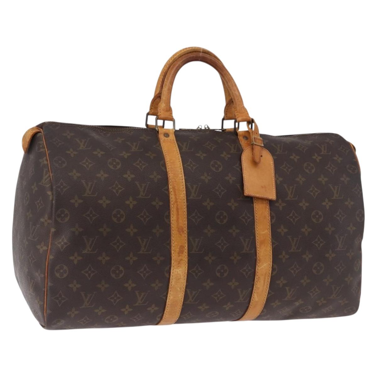 LOUIS VUITTON Monogram Keepall 50 Boston Bag M41426 LV Auth 191322
