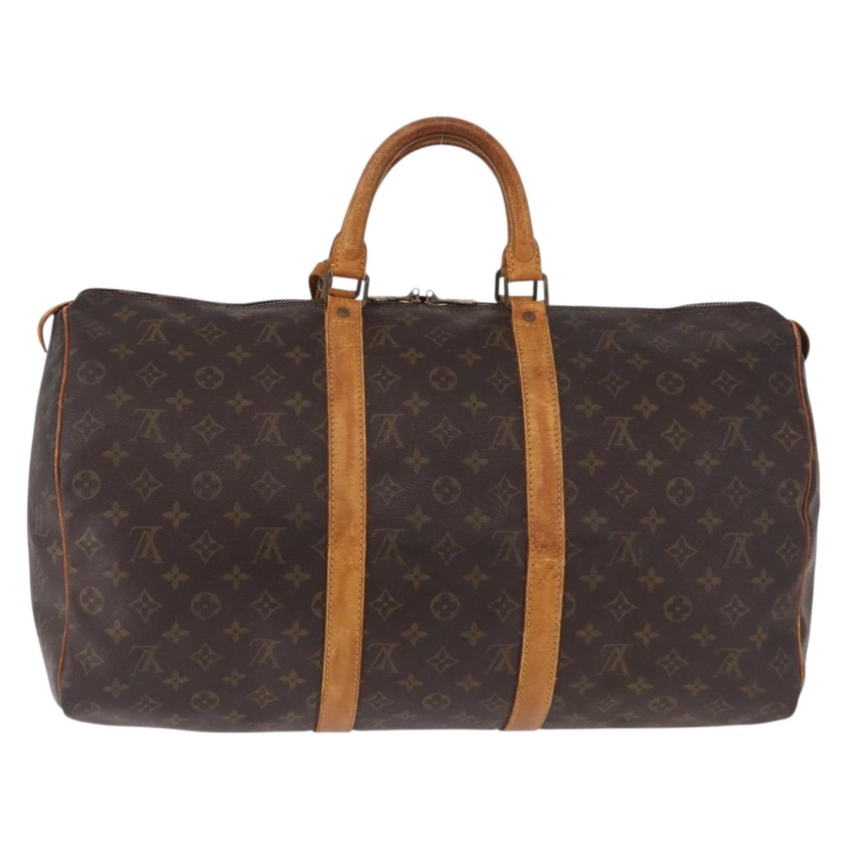 LOUIS VUITTON Monogram Keepall 50 Boston Bag M41426 LV Auth 191322