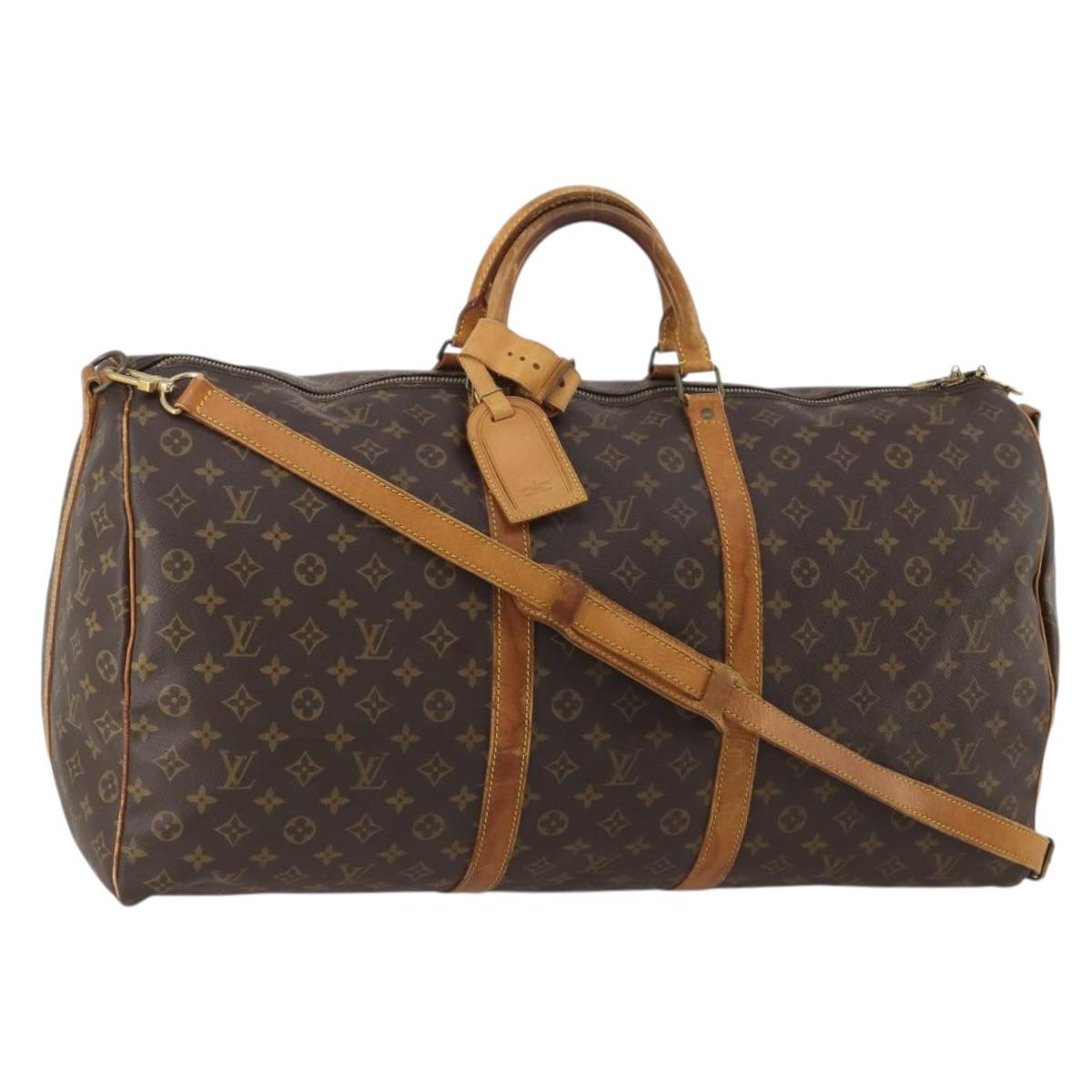 LOUIS VUITTON Monogram Keepall Bandouliere 60 Boston Bag M41412 LV Auth 191323