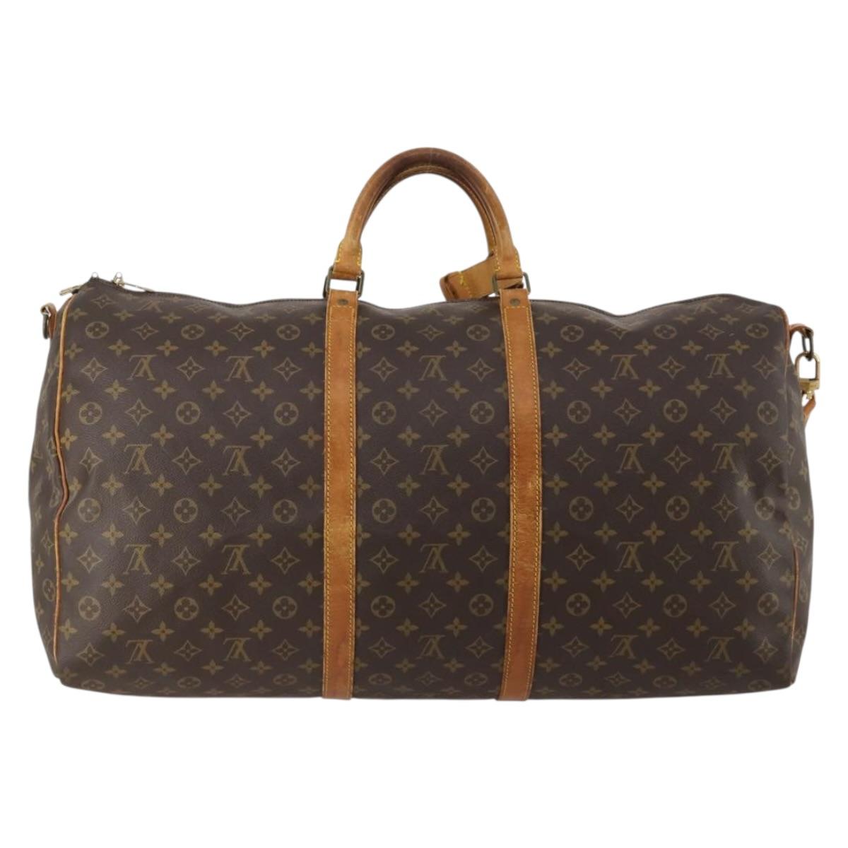 LOUIS VUITTON Monogram Keepall Bandouliere 60 Boston Bag M41412 LV Auth 191323