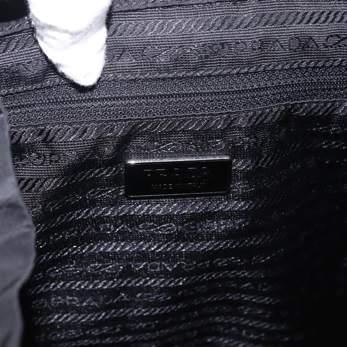PRADA Backpack Nylon Black Silver Auth 191328V