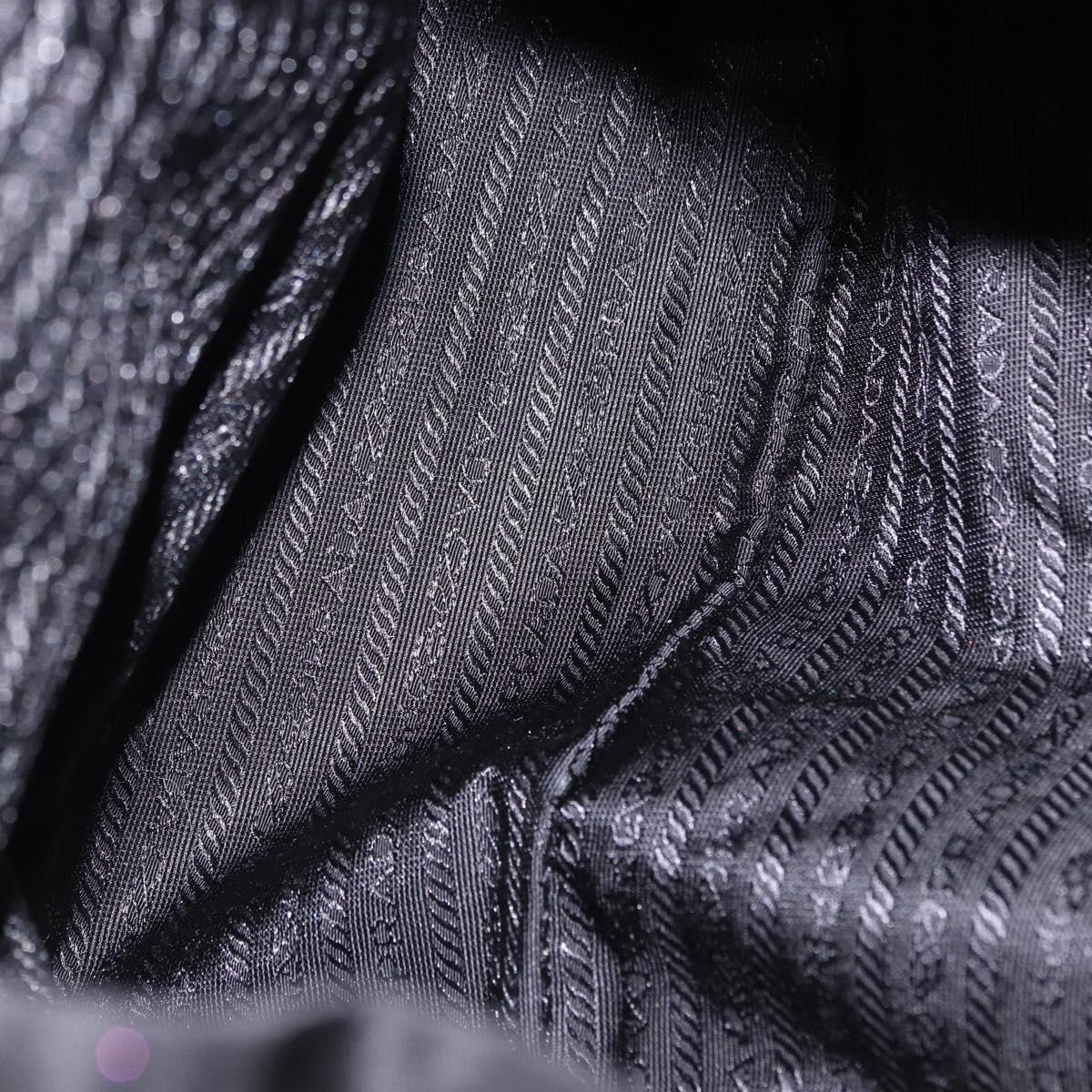 PRADA Backpack Nylon Black Silver Auth 191328V