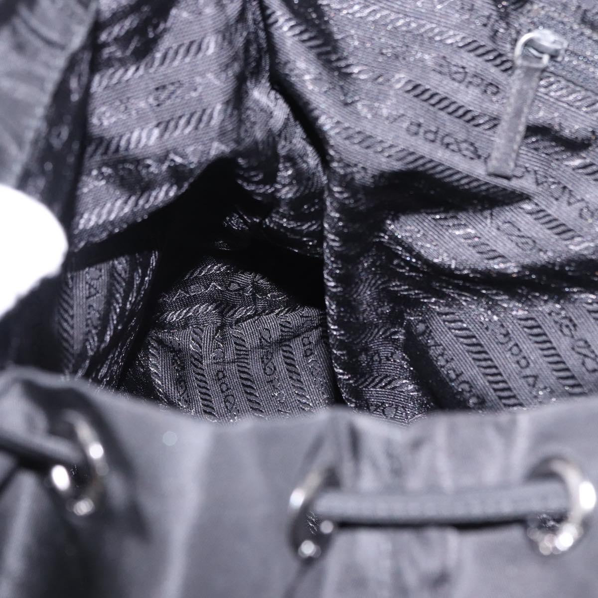 PRADA Backpack Nylon Black Silver Auth 191328V