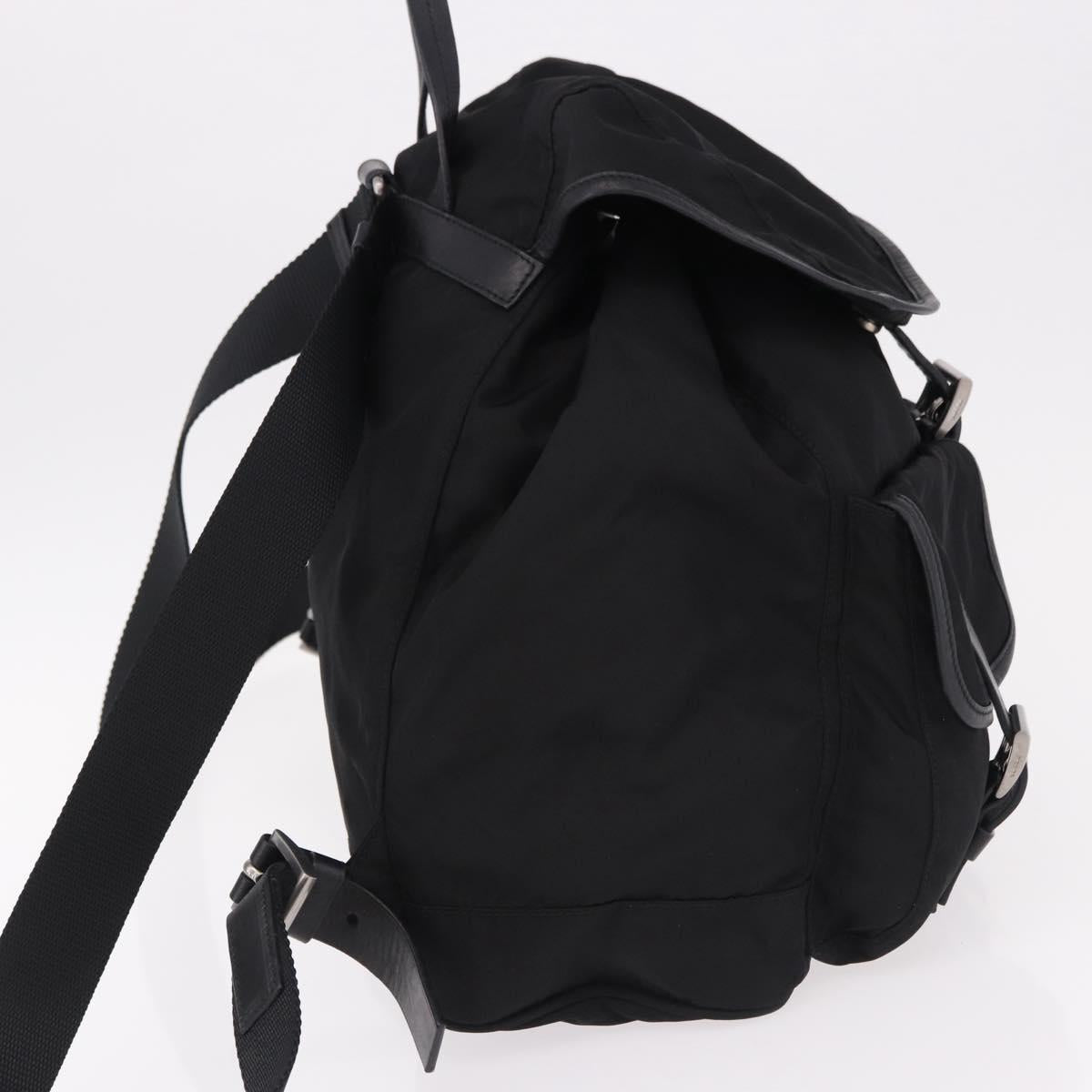 PRADA Backpack Nylon Black Silver Auth 191328V