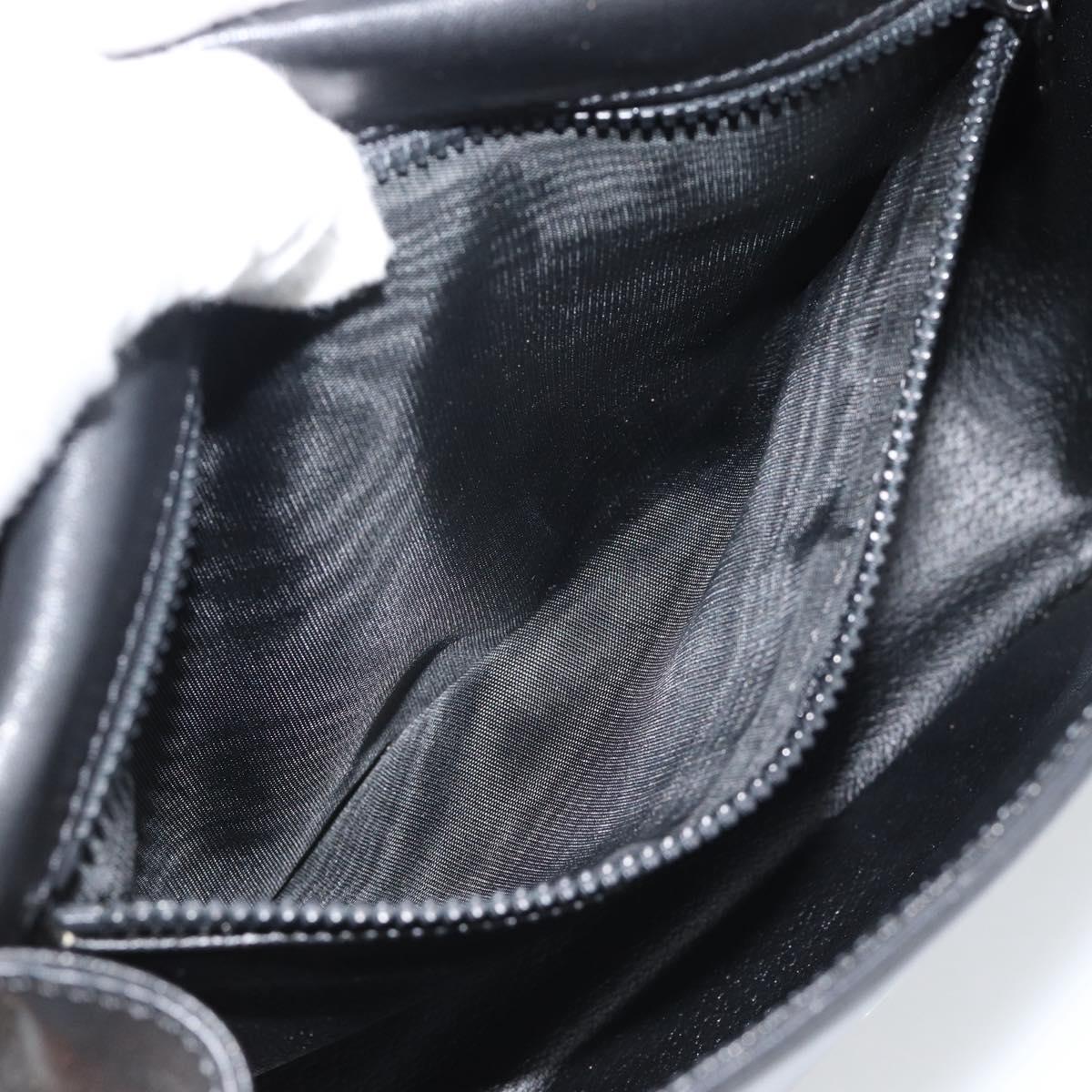 CELINE Shoulder Bag Leather Black Gold Auth 191330