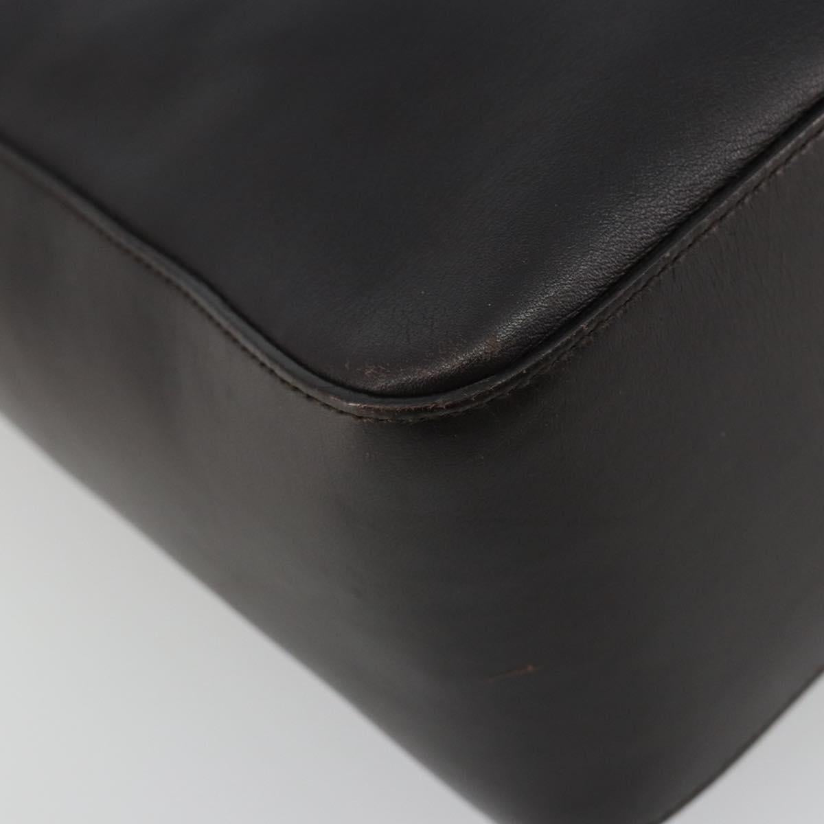 GUCCI Shoulder Bag Leather Brown Silver 001 3766 Auth 191334A