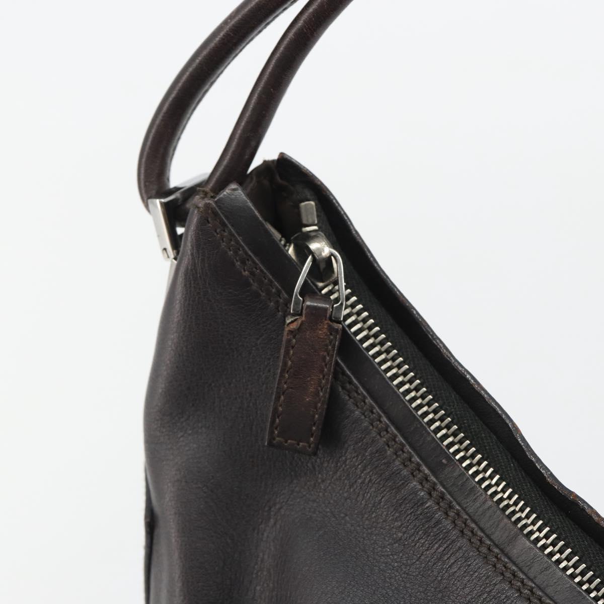 GUCCI Shoulder Bag Leather Brown Silver 001 3766 Auth 191334A