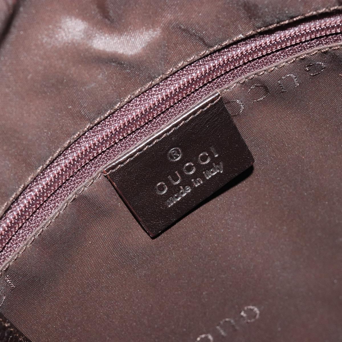 GUCCI Shoulder Bag Leather Brown Silver 001 3766 Auth 191334A