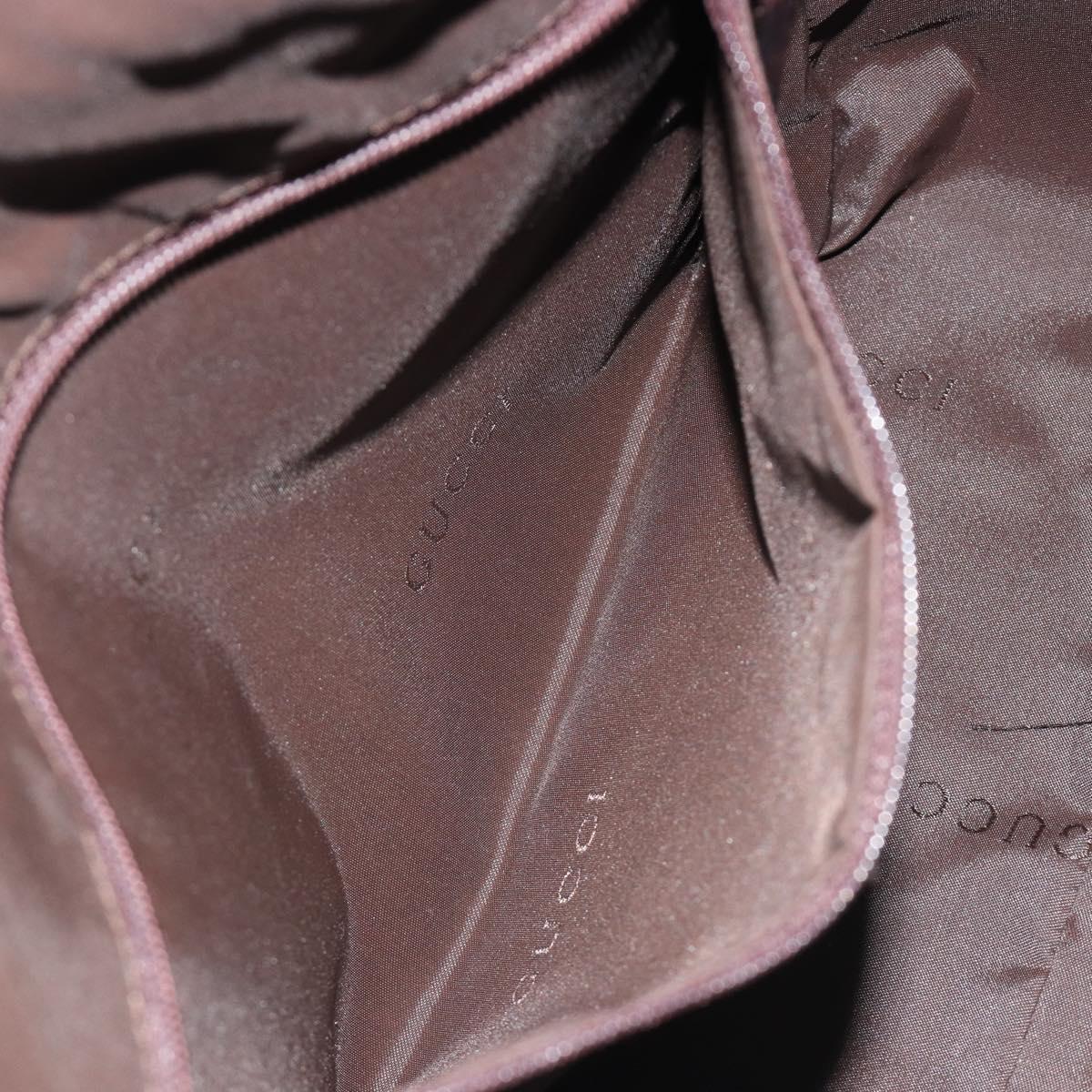 GUCCI Shoulder Bag Leather Brown Silver 001 3766 Auth 191334A