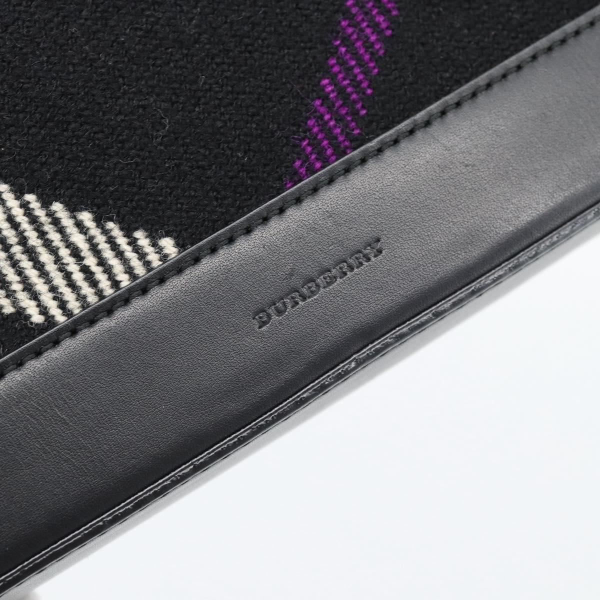 BURBERRY Nova Check Shoulder Bag Canvas Black Silver Auth 191335V