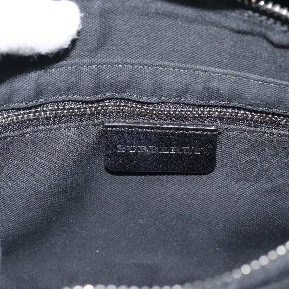 BURBERRY Nova Check Shoulder Bag Canvas Black Silver Auth 191335V