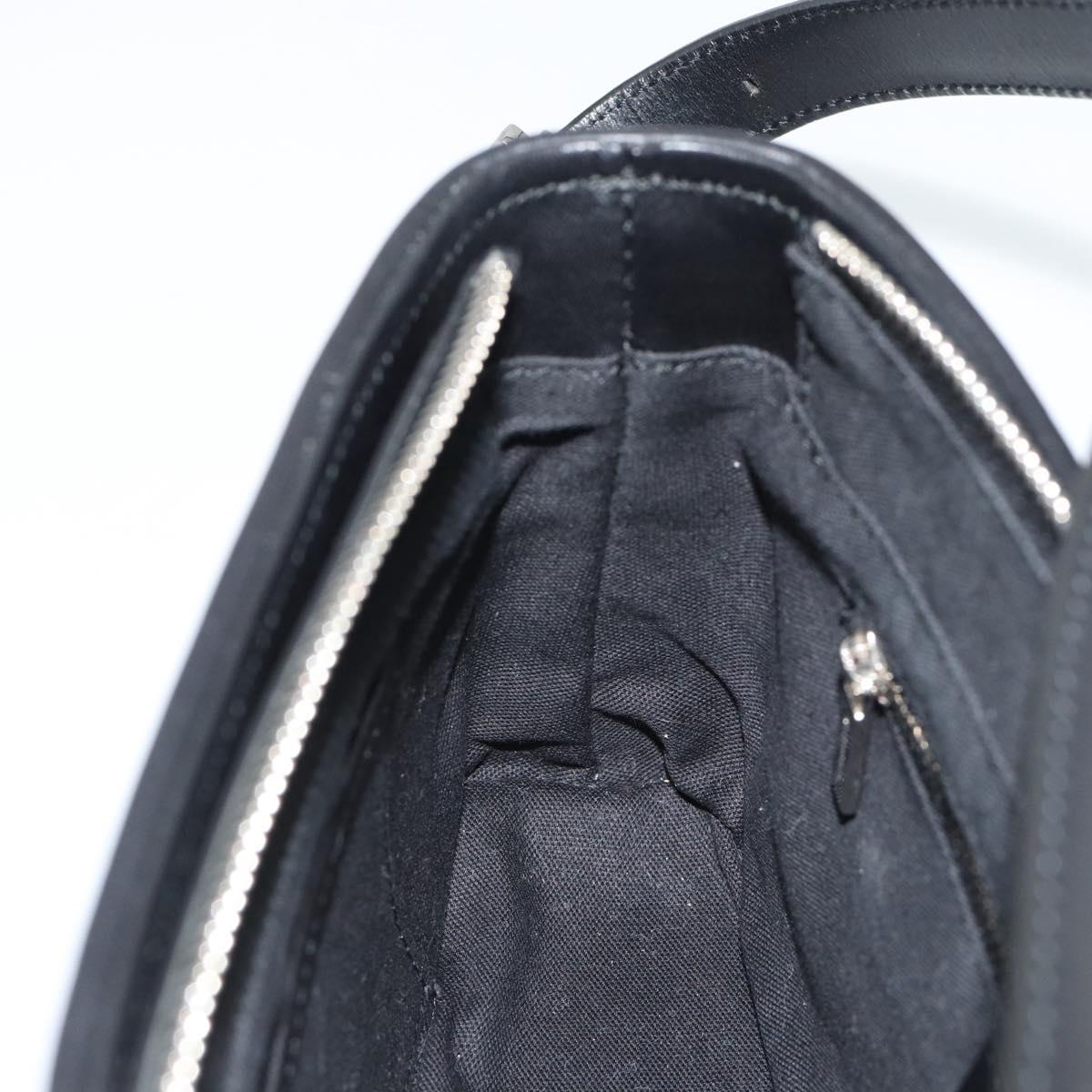 BURBERRY Nova Check Shoulder Bag Canvas Black Silver Auth 191335V