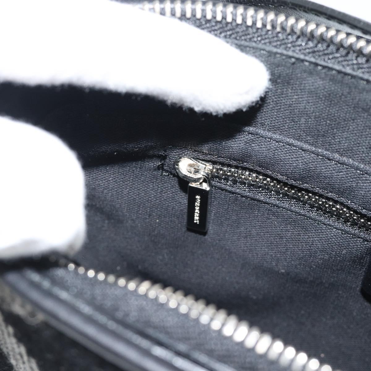 BURBERRY Nova Check Shoulder Bag Canvas Black Silver Auth 191335V