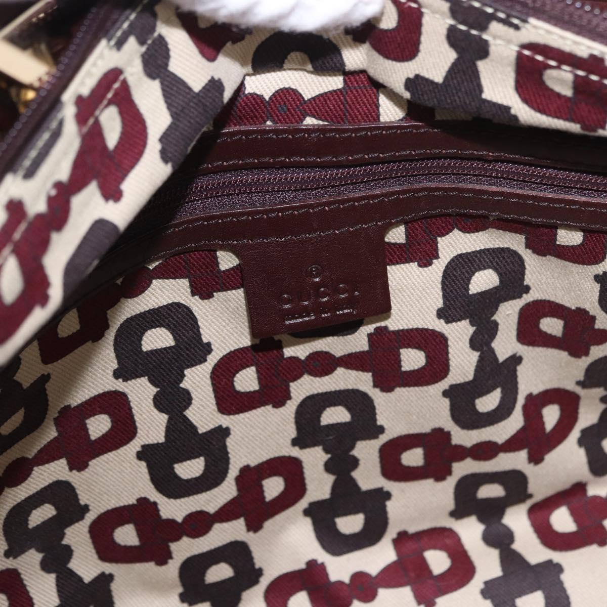 GUCCI GG Canvas Guccissima Tote Bag Leather Brown Gold 145993 Auth 191338V